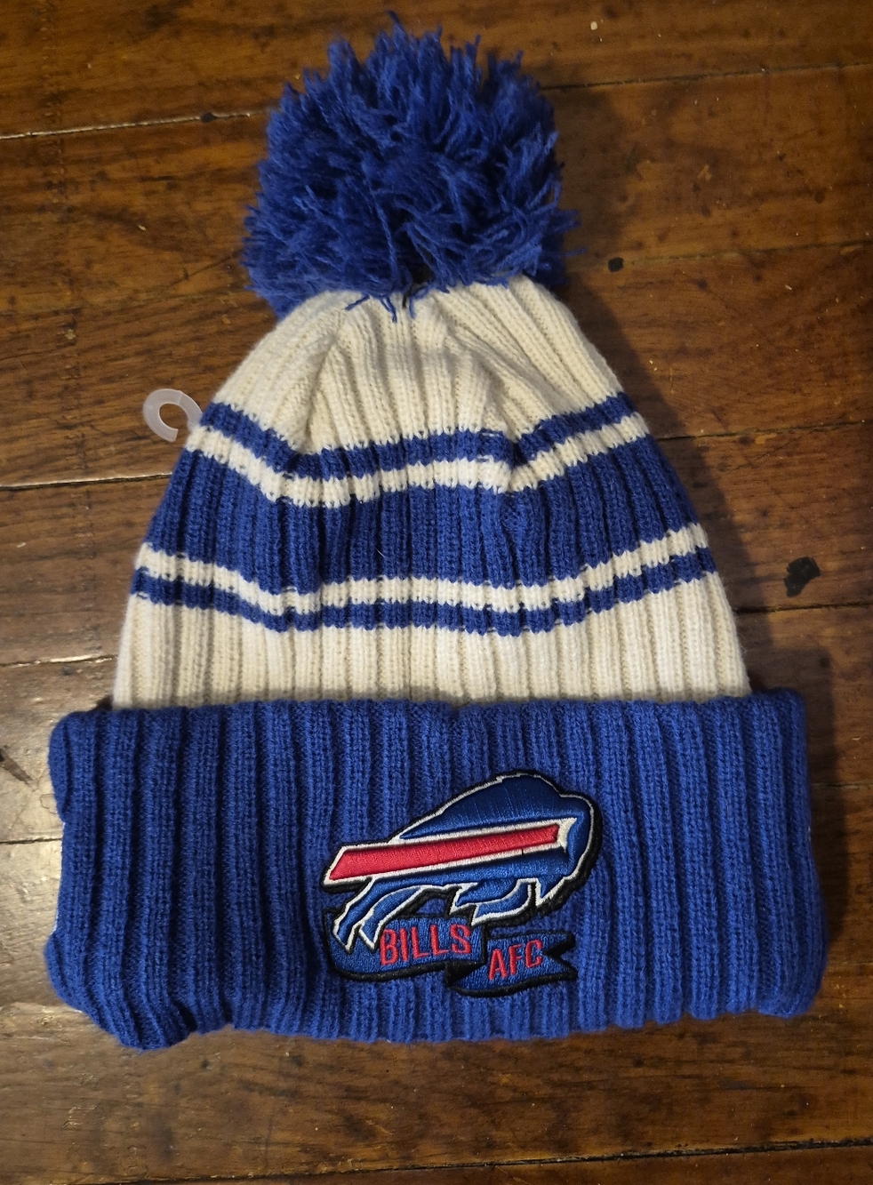 Buffalo Bills Mens New Era Pom Beanie - Royal Blue & White Winter Hat NWOT